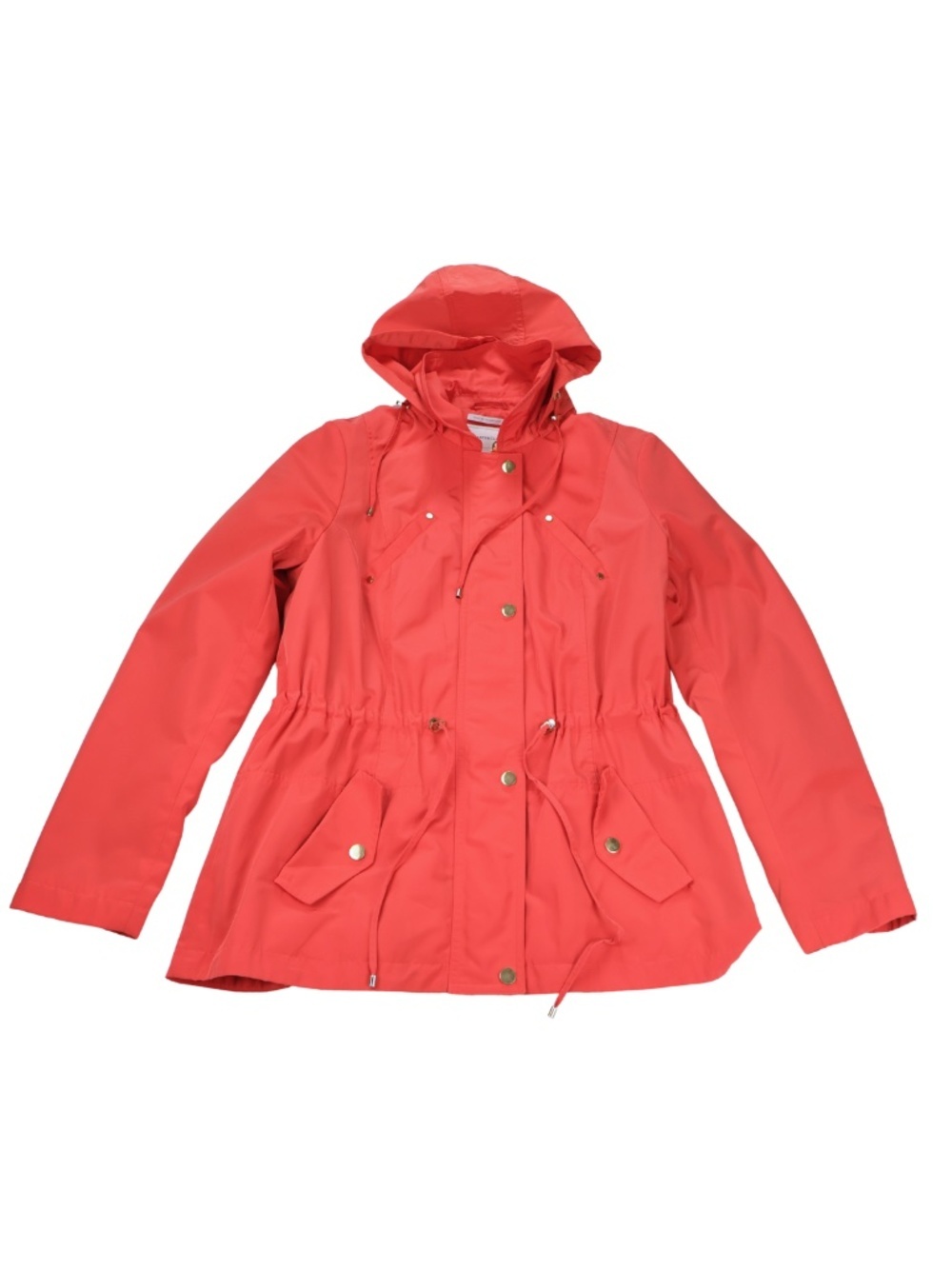 Charter Club Coral Pink Water Resistant Hooded Rain Jacket Coat Small - Picture 1 of 12